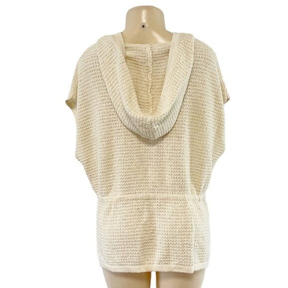 Roxy Electric Heart Crochet Cover Up Cream Swim Surf Top Hippie Beach Hoddie S - Picture 3 of 10